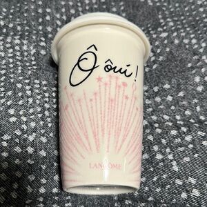 Lancome Ceramic Travel Mug O Oui With White Rubber Lid 🌺